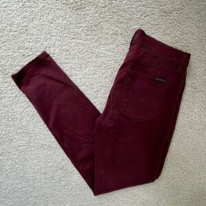 Hudson maroon size 28 skinny stretch jeans